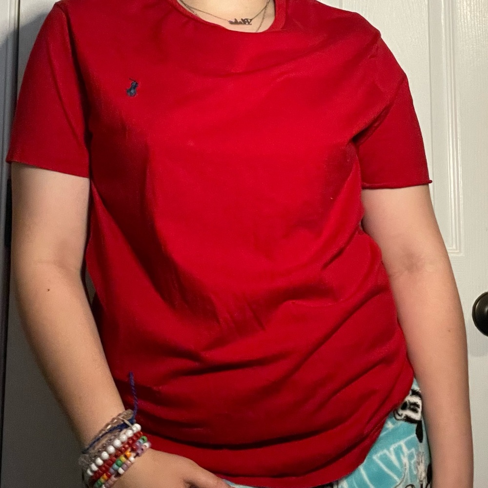 red polo short sleeve